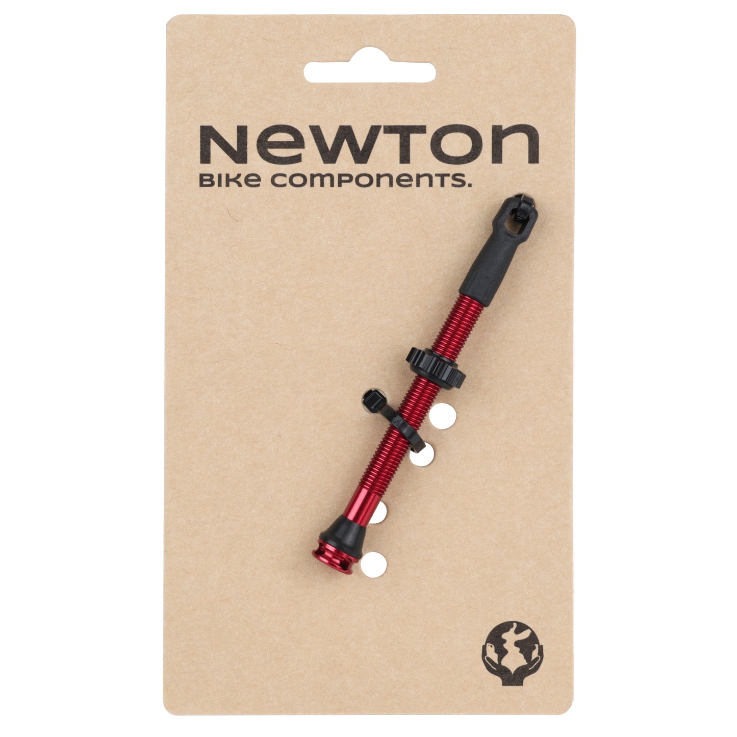 Red Newton tubeless Presta valve 60 mm 4-hole