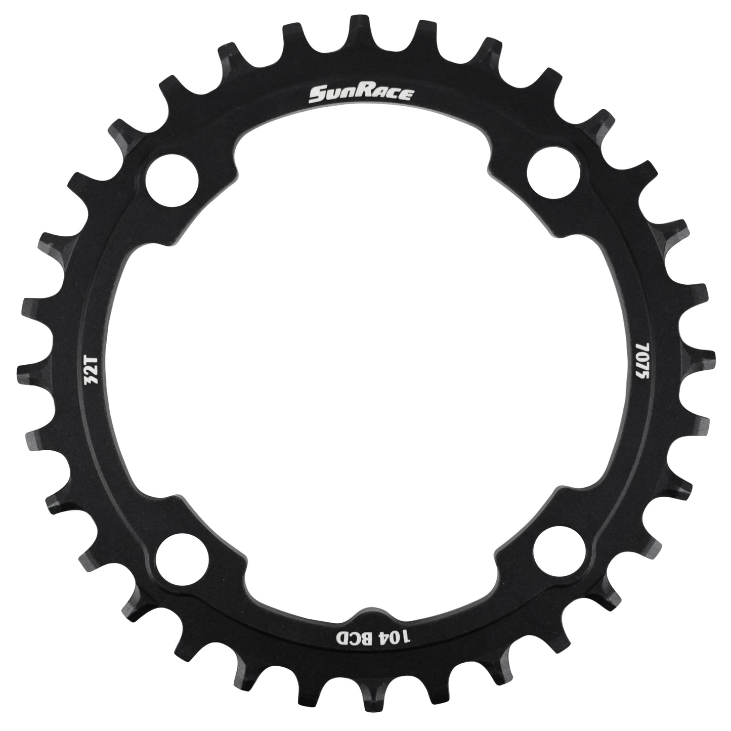 Plateau VTT 4 bras D104 pour SunRace mono 32D NW alu