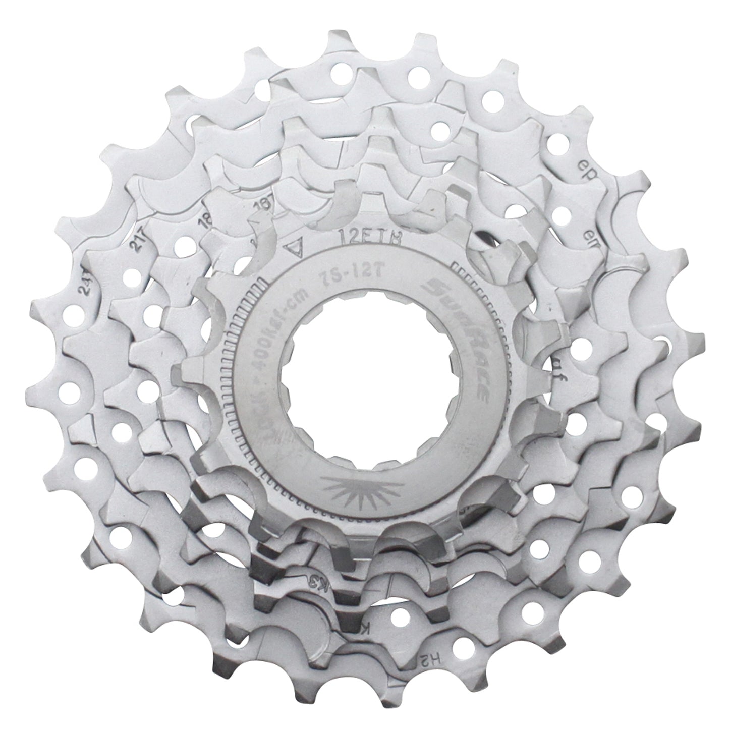 Cassette 7v. Sunrace r63 12-24 route pour Shimano-Sram nickel (12-13-14-16-18-21-24)
