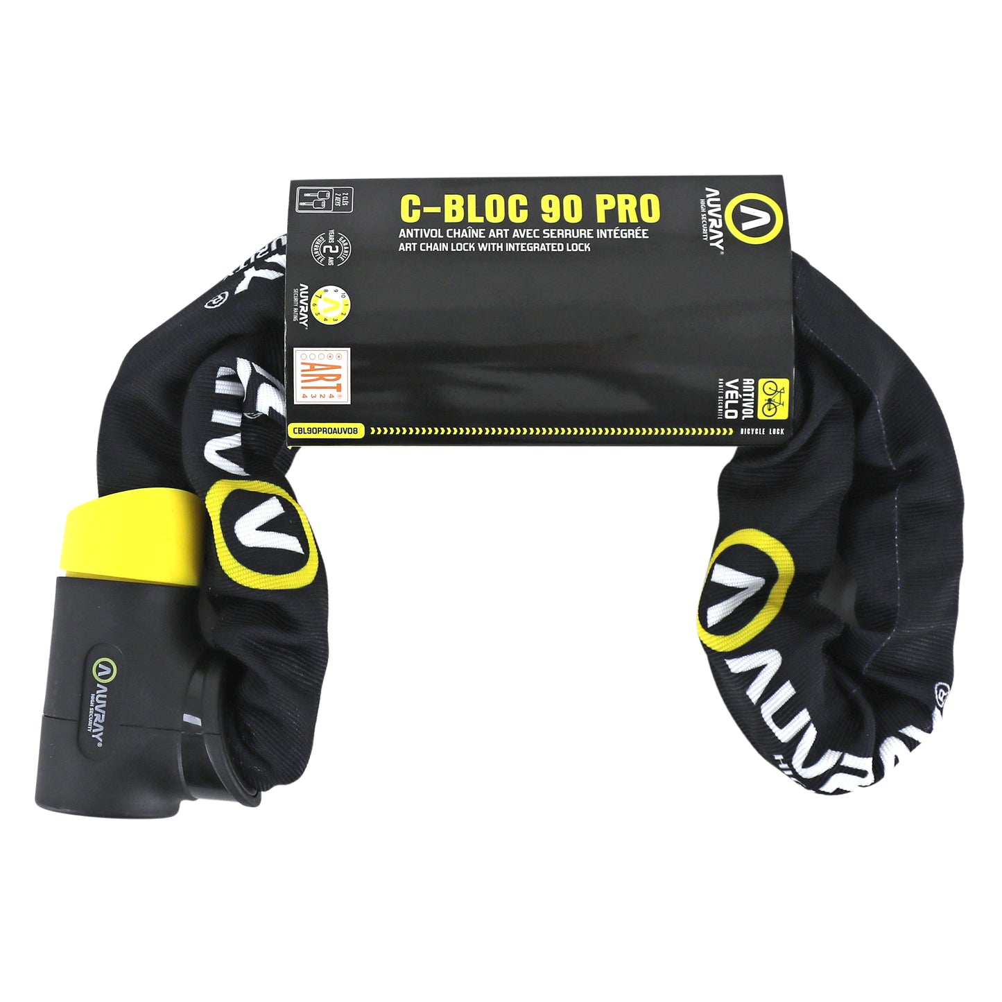 Auvray c-bloc pro 8.5 mm diameter 90 cm chain bicycle lock with key