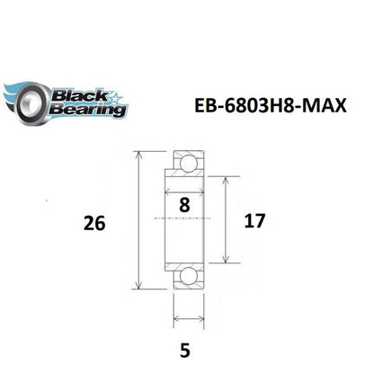 Roulement cadre suspendu BlackBearing MAX 17x26x8 6803H8-E