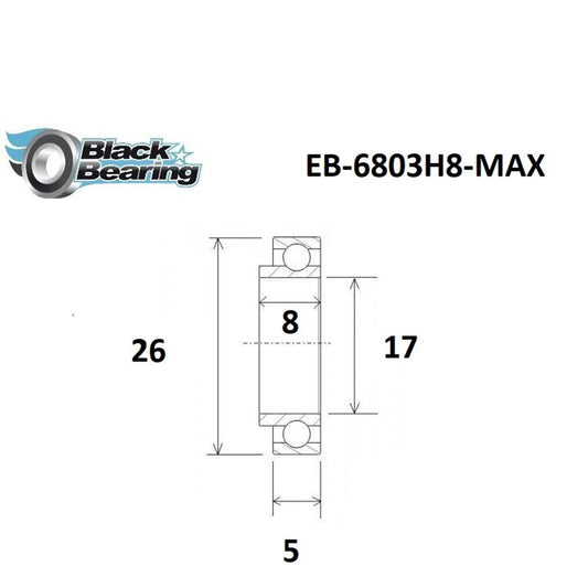 BlackBearing MAX 17x26x8 6803H8-E suspended frame bearing