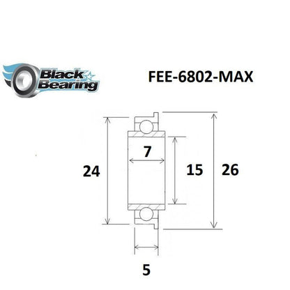 BlackBearing MAX 15x24x7 6802-FEE-2RS Suspension Frame Bearing