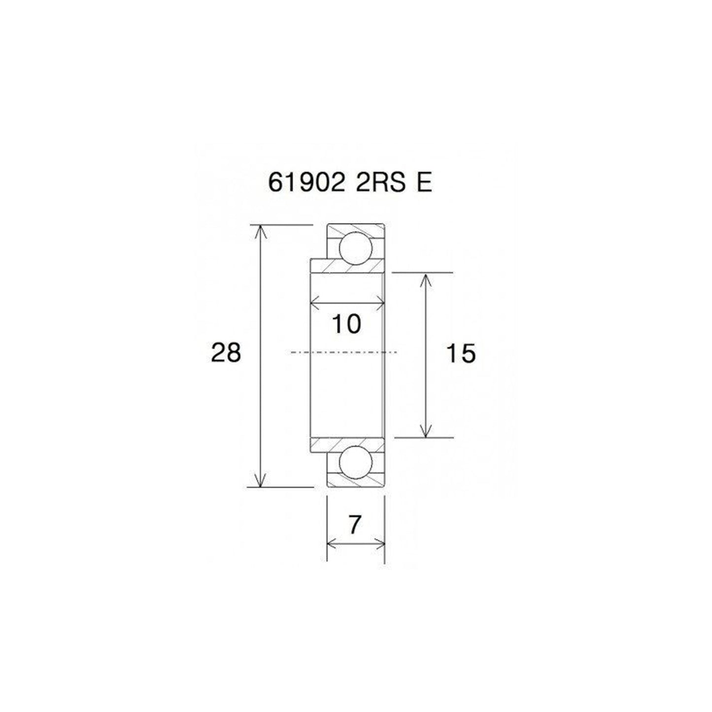 BlackBearing MAX 15x28x7-10 61902-2RS Bearing