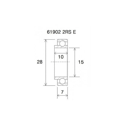 BlackBearing MAX 15x28x7-10 61902-2RS Bearing