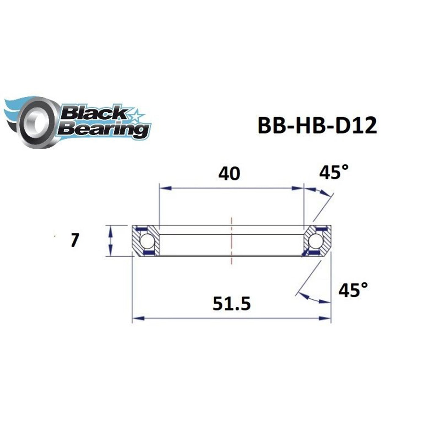 Blackbearing D12 headset bearing 40x51.5x7 45x45