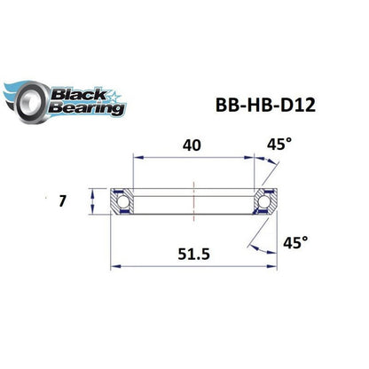 Blackbearing D12 headset bearing 40x51.5x7 45x45