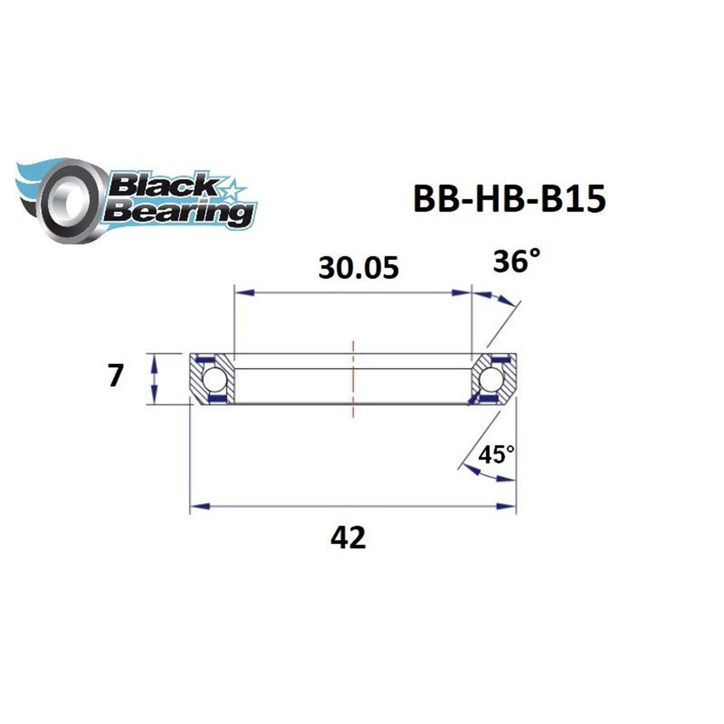 Roulement jeu de direction Blackbearing B15 30.05x42x7 36x45