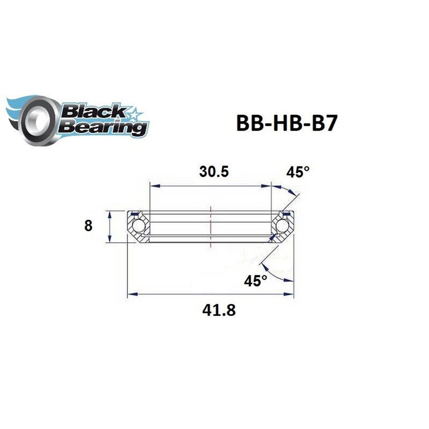 Roulement jeu de direction Blackbearing B7 30.5x41.8x8 45x45