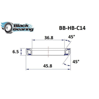 Headset bearing Blackbearing C14 36.8x45.8x6.5 45x45