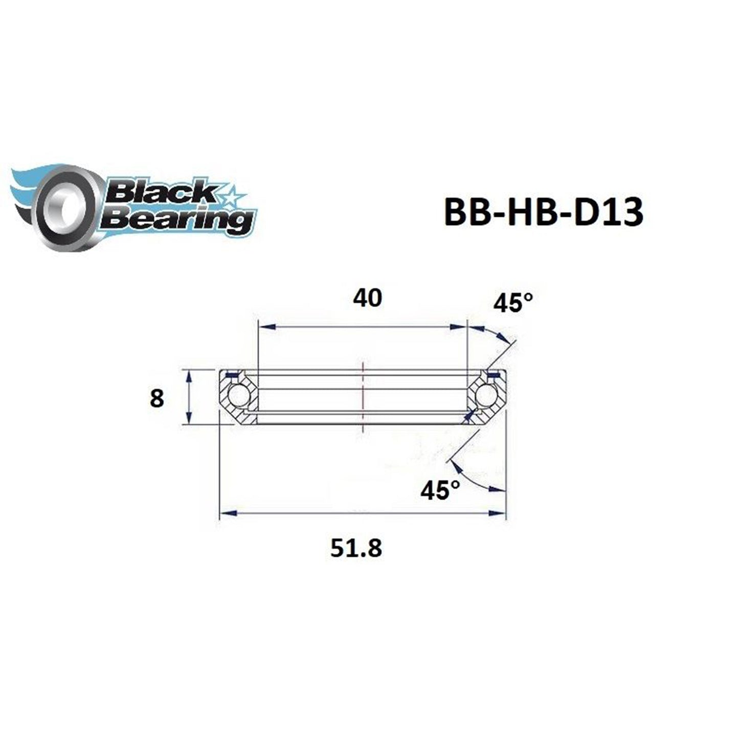 Roulement jeu de direction Blackbearing D13 40x51.8x8 45x45