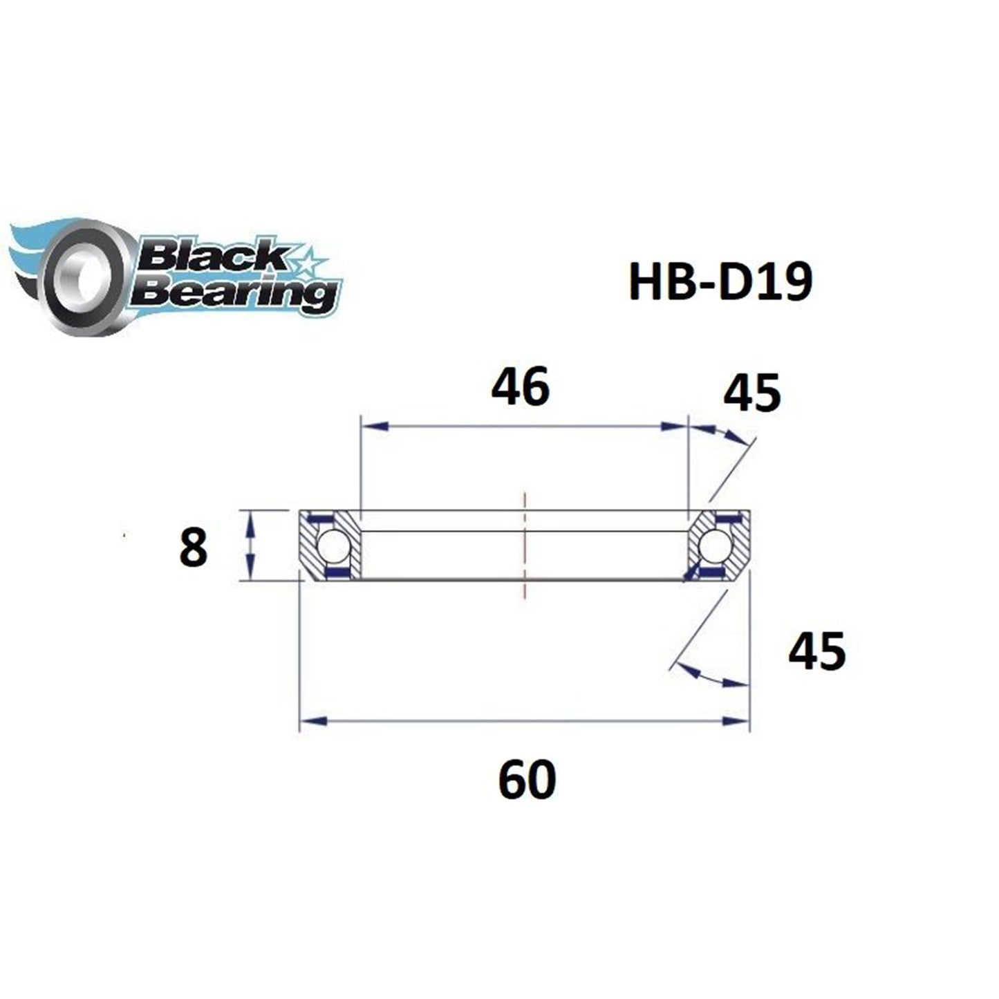 Roulement jeu de direction Blackbearing D19 46x60x8 45x45