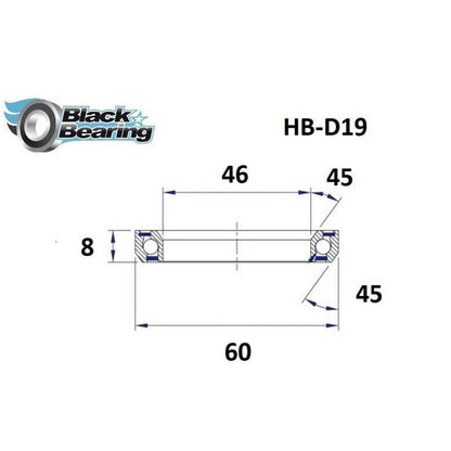 Roulement jeu de direction Blackbearing D19 46x60x8 45x45