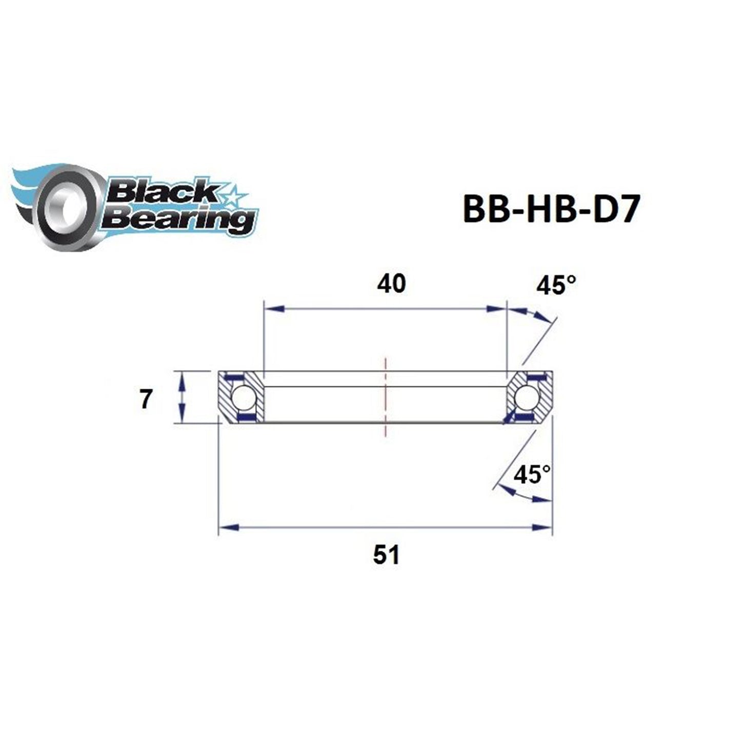 Blackbearing D7 40x51x7 45x45 headset bearing