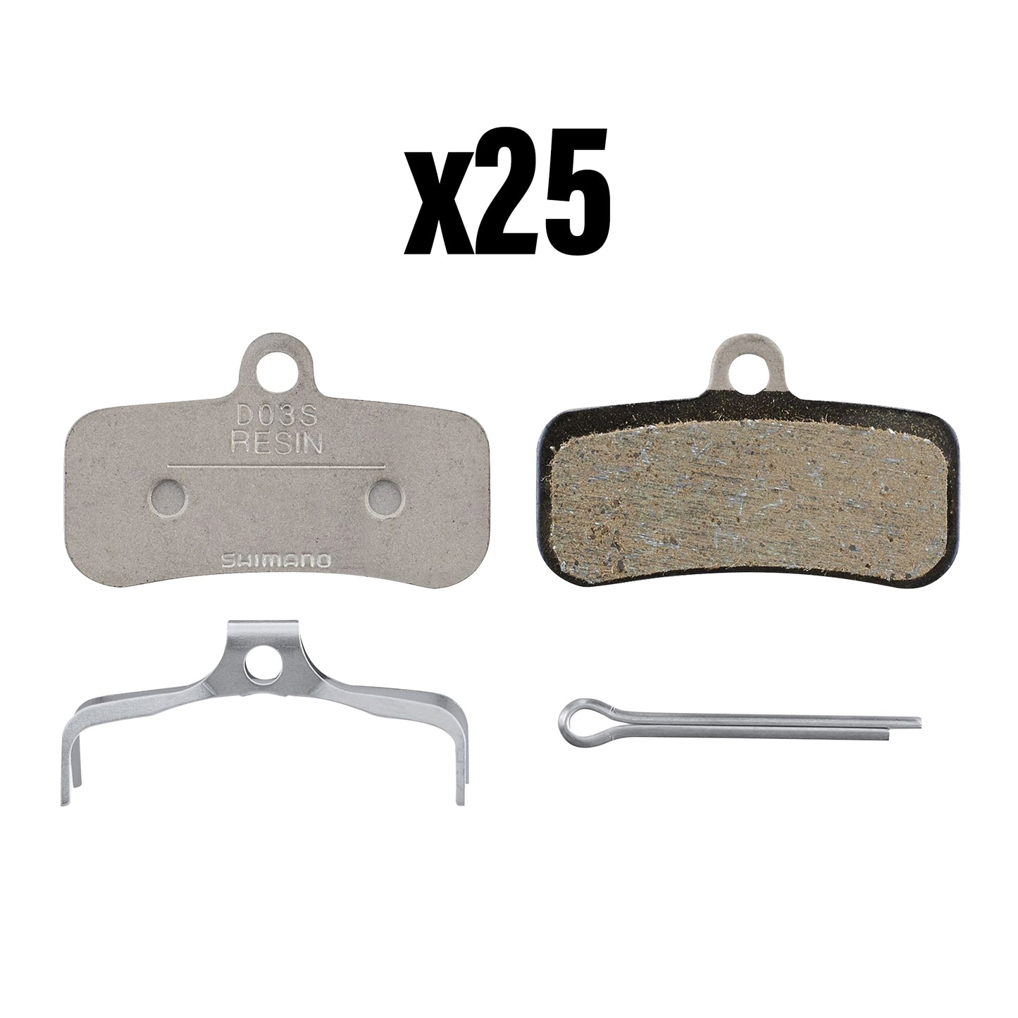 Plaquettes frein VTT Shimano D03S résine Deore 4 pistons box