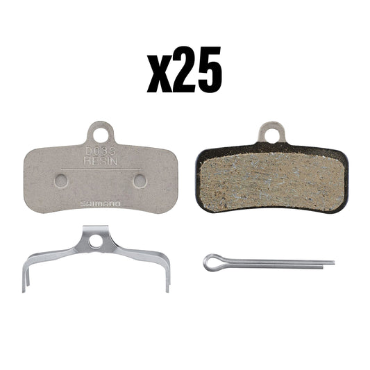 Plaquettes frein VTT Shimano D03S résine Deore 4 pistons box