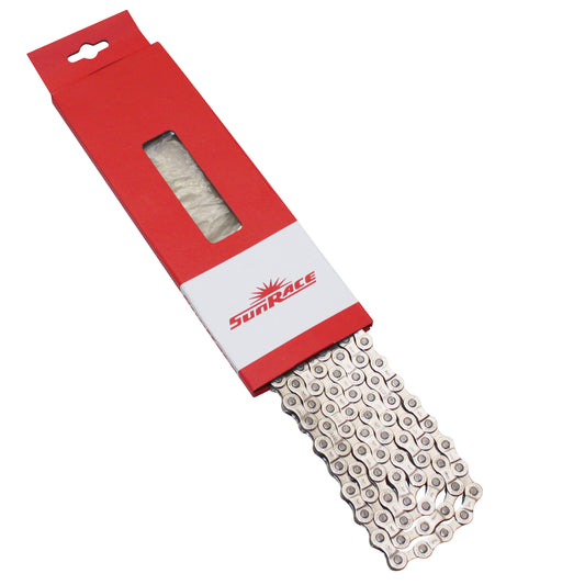 Chaîne vélo 7-8v. Route-VTT Sunrace cnm84 argent 116 maillons compatible Shimano et Sram