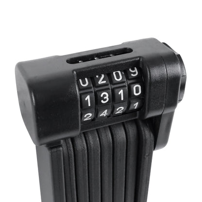 Bike lock - foldable scooter lock with combination, 90 cm length, black, includes mounting bracket - security level 5-