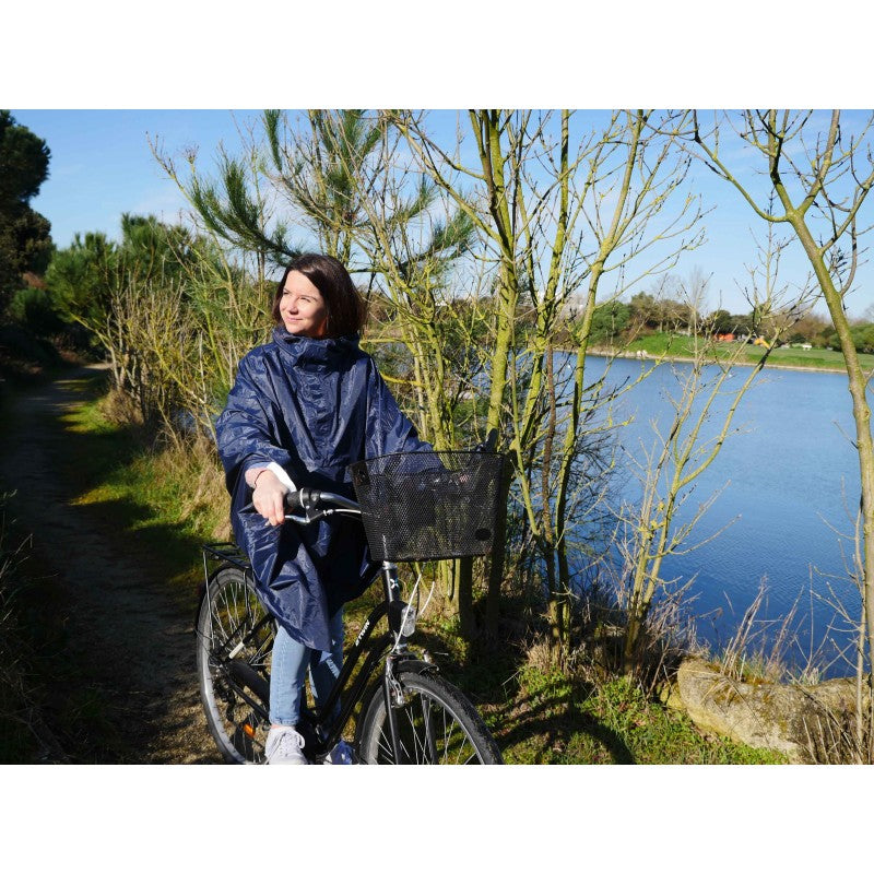 Adult navy blue PCP bike rain poncho
