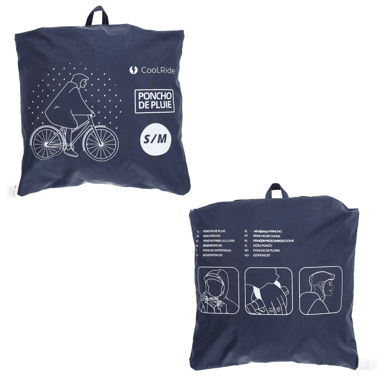 Adult navy blue PCP bike rain poncho
