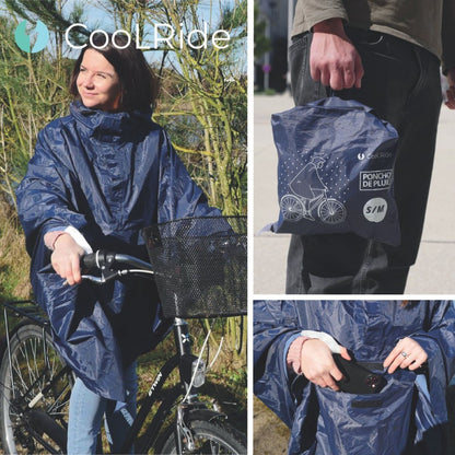Adult navy blue PCP bike rain poncho