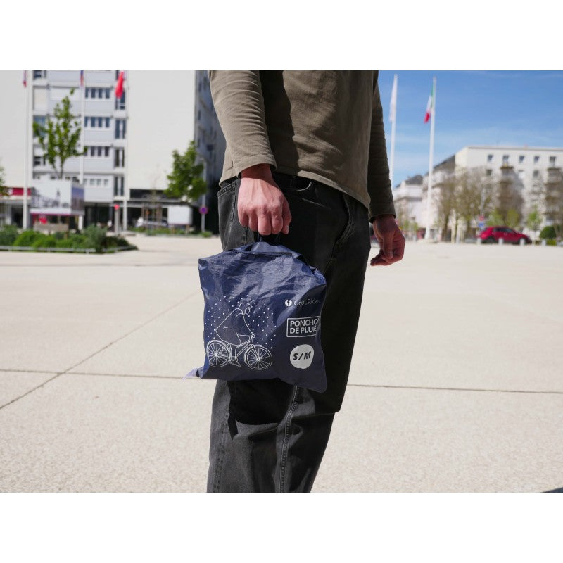 Adult navy blue PCP bike rain poncho