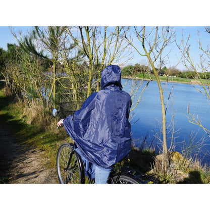 Adult navy blue PCP bike rain poncho