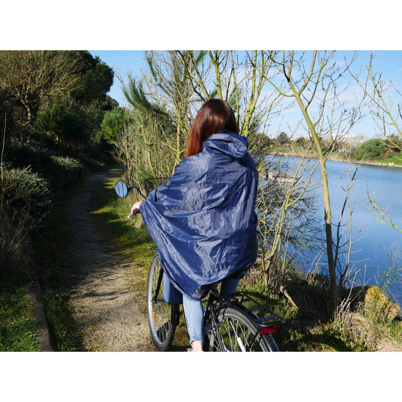 Adult navy blue PCP bike rain poncho