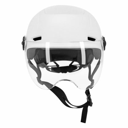 Casque vélo adulte urbain trendy blanc avec visière et molette de réglage