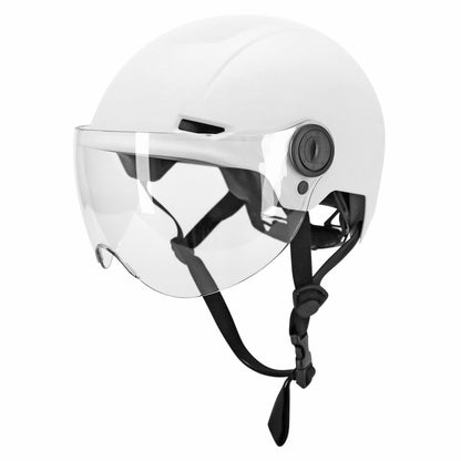 Casque vélo adulte urbain trendy blanc avec visière et molette de réglage