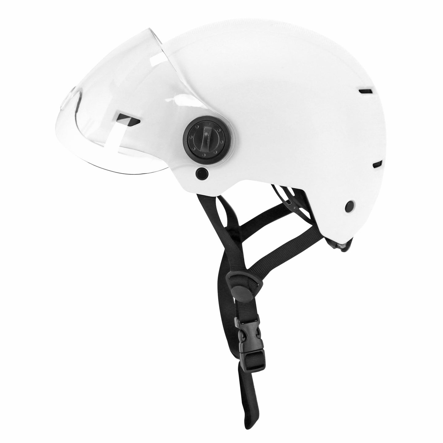 Casque vélo adulte urbain trendy blanc avec visière et molette de réglage
