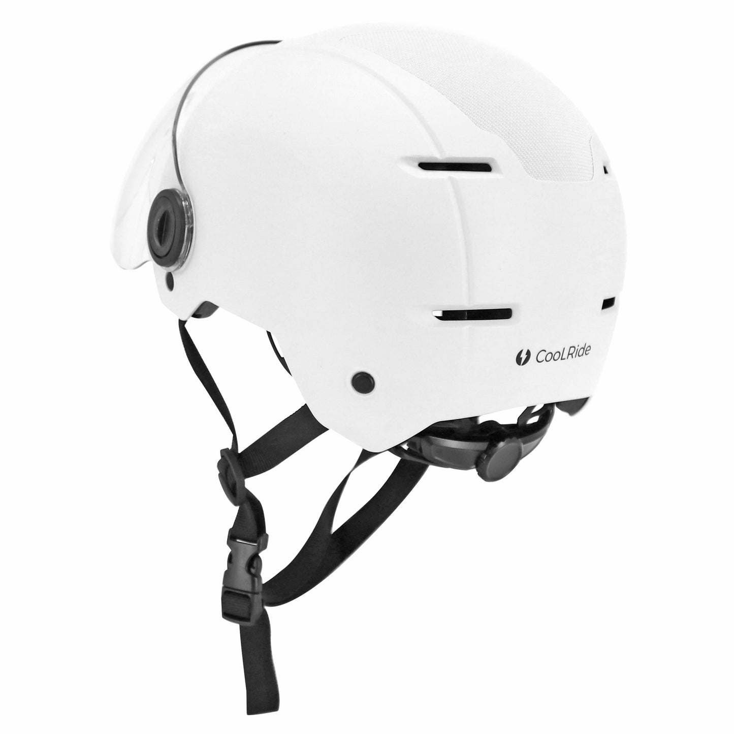 Casque vélo adulte urbain trendy blanc avec visière et molette de réglage