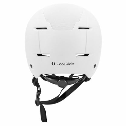 Casque vélo adulte urbain trendy blanc avec visière et molette de réglage