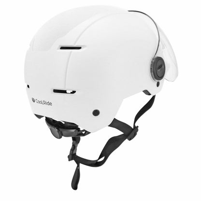 Casque vélo adulte urbain trendy blanc avec visière et molette de réglage