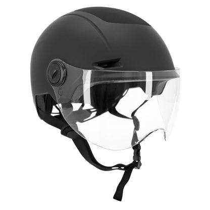 Casque vélo adulte urbain trendy noir avec visière et molette de réglage