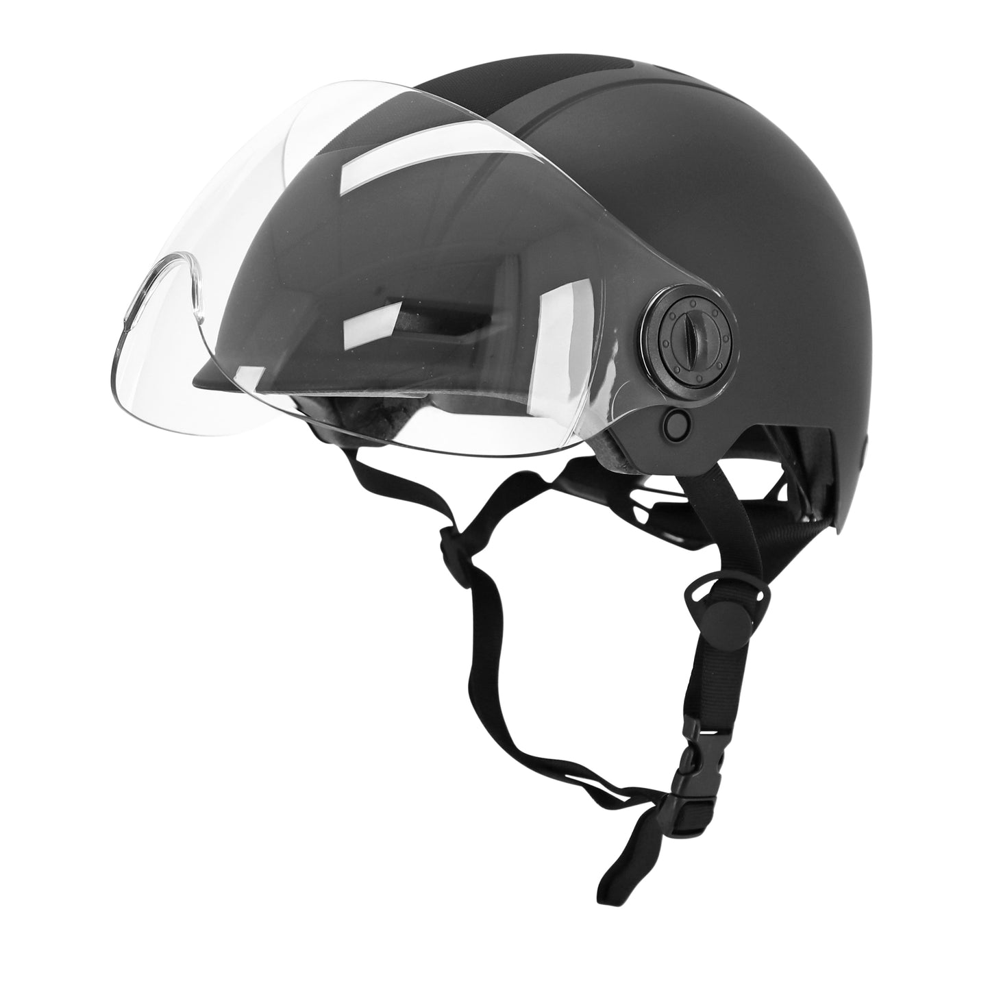 Casque vélo adulte urbain trendy noir avec visière et molette de réglage