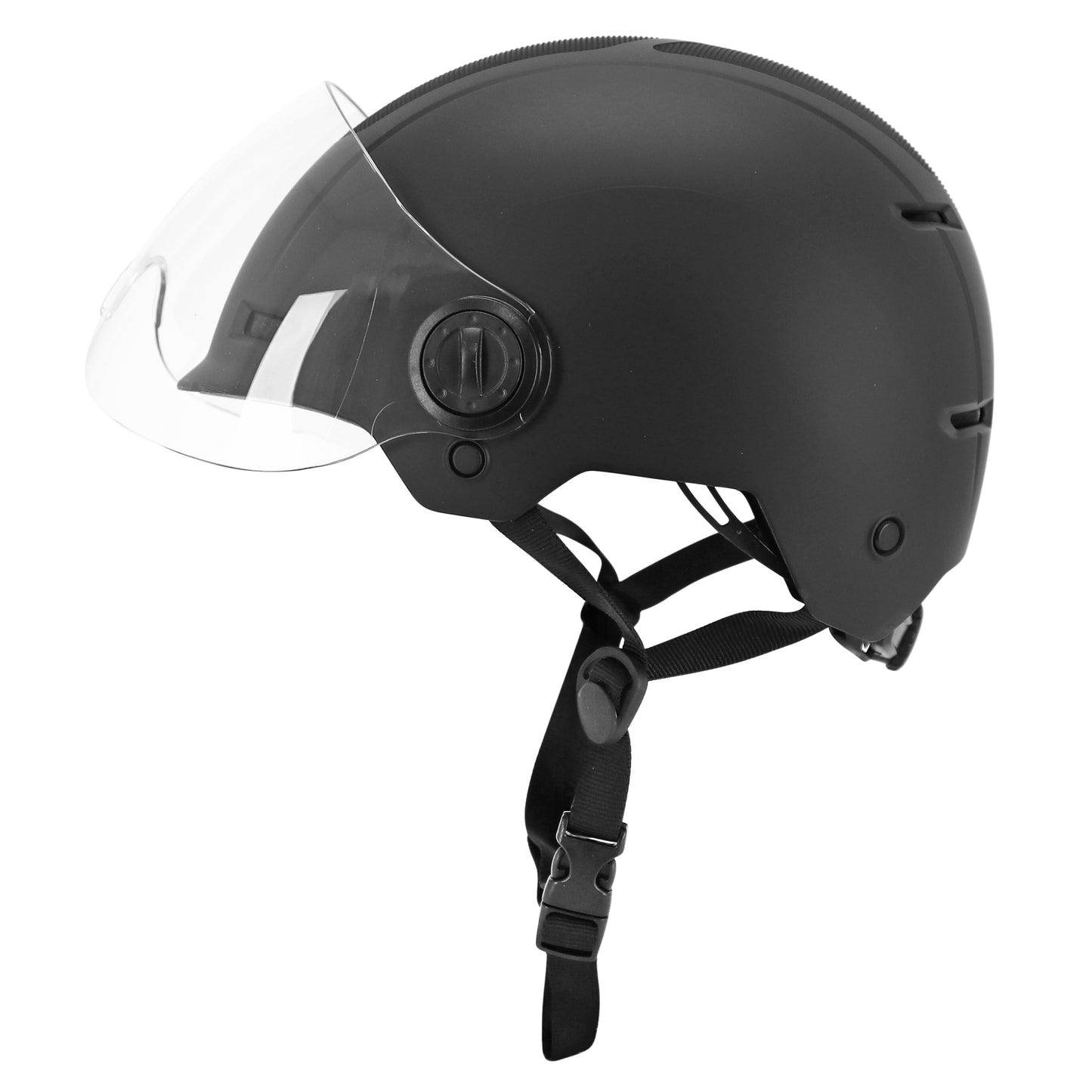 Casque vélo adulte urbain trendy noir avec visière et molette de réglage