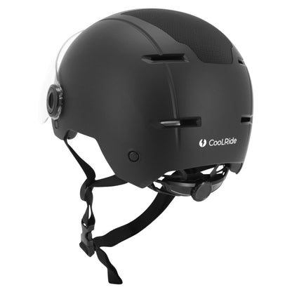 Casque vélo adulte urbain trendy noir avec visière et molette de réglage