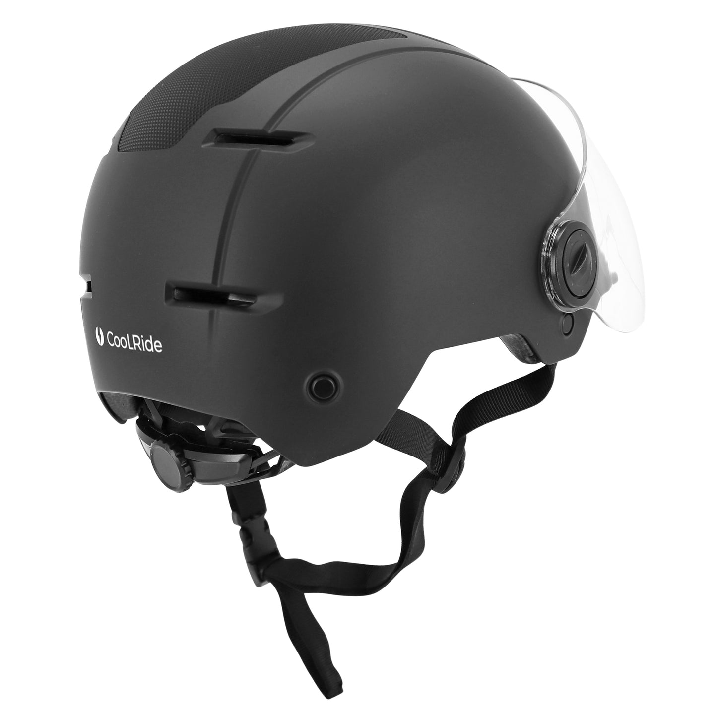 Casque vélo adulte urbain trendy noir avec visière et molette de réglage