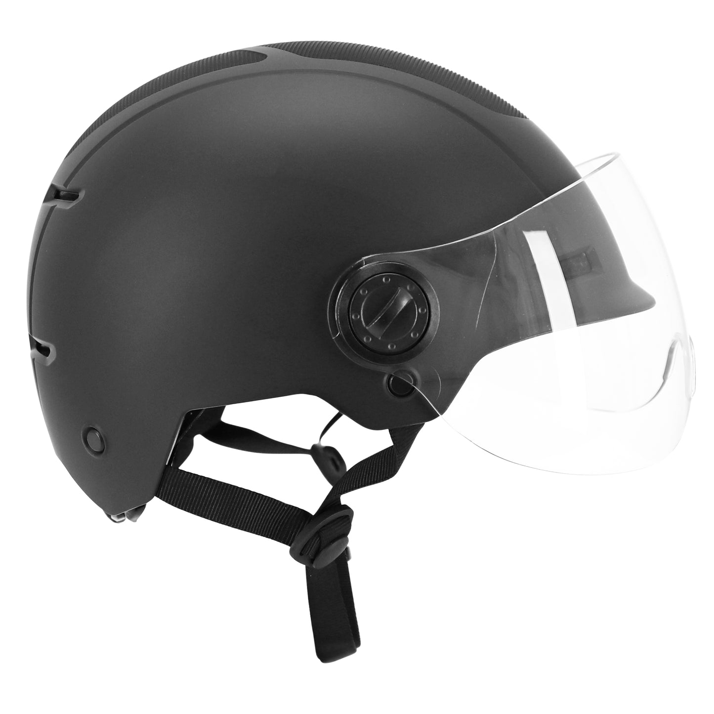 Casque vélo adulte urbain trendy noir avec visière et molette de réglage