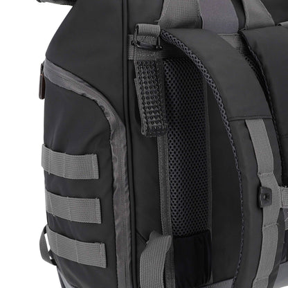 Hapo.g Roll-Top Rear Bicycle Bag, Black, Medium, Convertible Backpack, 53x27x16cm, sold individually / strap attachment to pannier rack