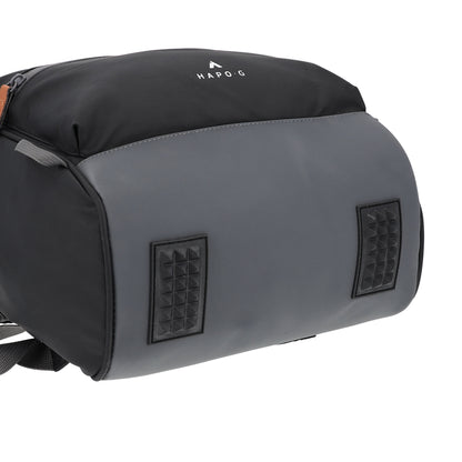 Hapo.g Roll-Top Rear Bicycle Bag, Black, Medium, Convertible Backpack, 53x27x16cm, sold individually / strap attachment to pannier rack