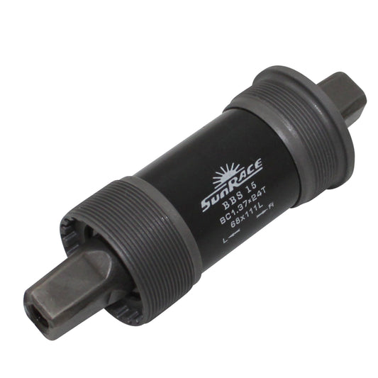 Sunrace square taper bottom bracket 111mm (68 shell) steel cups English thread - BSC - 1.37x24