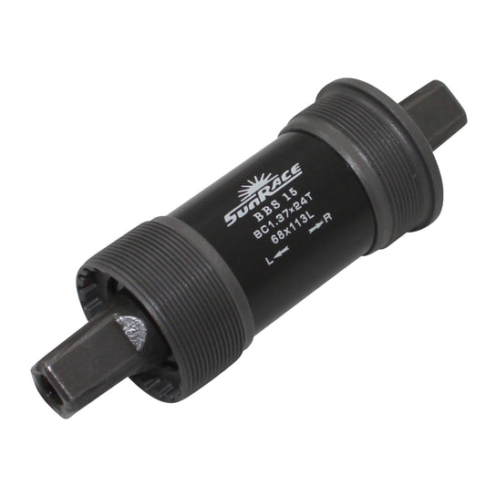 Sunrace square taper bottom bracket 113mm (68mm shell) steel cups English thread - BSC - 1.37x24