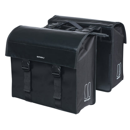 Basil Urban Load Double Waterproof Rear Bicycle Pannier Black 48-53L 8x38x30cm MIK System Compatible