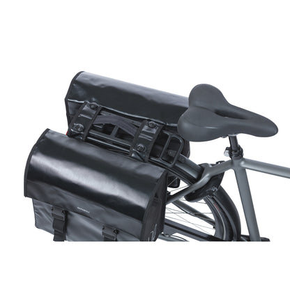 Basil Urban Load Double Waterproof Rear Bicycle Pannier Black 48-53L 8x38x30cm MIK System Compatible
