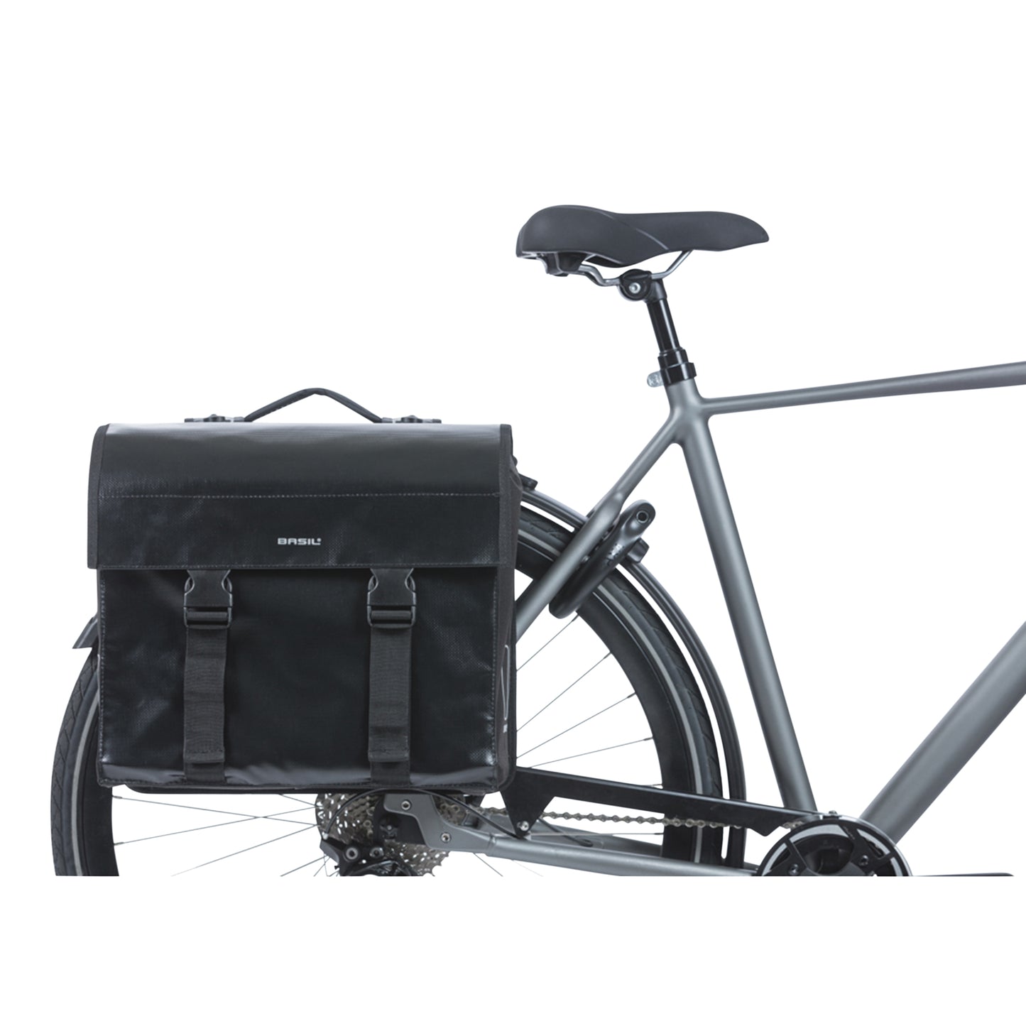 Basil Urban Load Double Waterproof Rear Bicycle Pannier Black 48-53L 8x38x30cm MIK System Compatible