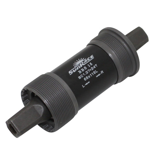 Sunrace square taper bottom bracket 116mm (68mm shell) steel cups English thread - BSC - 1.37x24