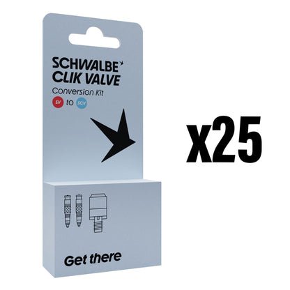 Kit adaptateur valve tubeless Presta vers Schwalbe Clik Valve