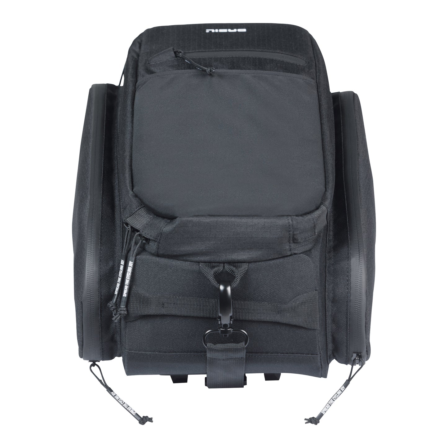 Sacoche arrière vélo Basil move noir avec soufflet waterproof extensible 10-26l fixation porte bagage l33x l24cmxh18cm fixation système mik 2.0 inclus